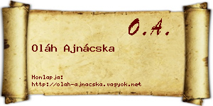 Oláh Ajnácska névjegykártya